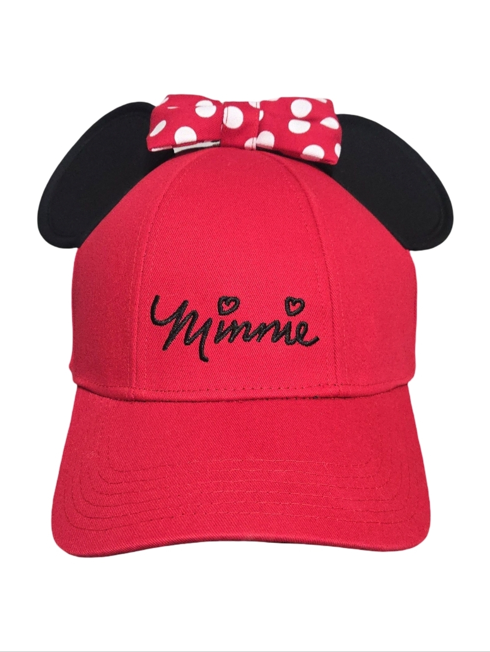 Disny Minnie Red Polka Bow Ear Baseball Cap